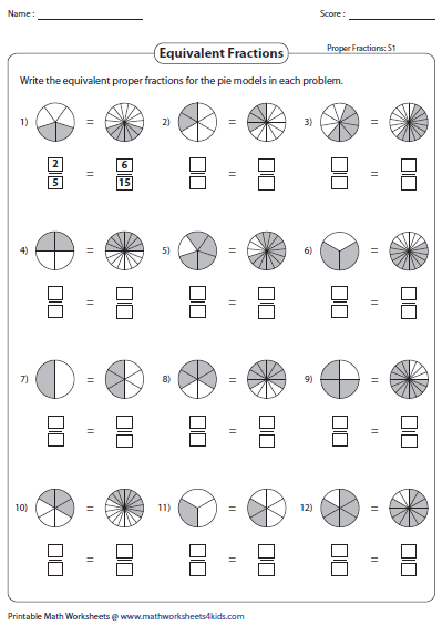 free printable math worksheets equivalent fractions