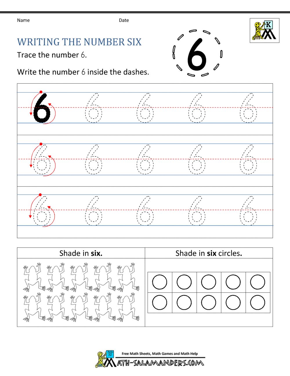 free printable math worksheets number names