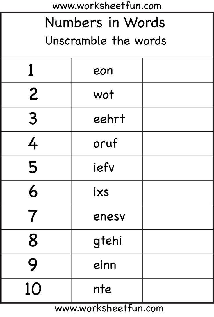 Numbers in Words Worksheet / FREE Printable Worksheets