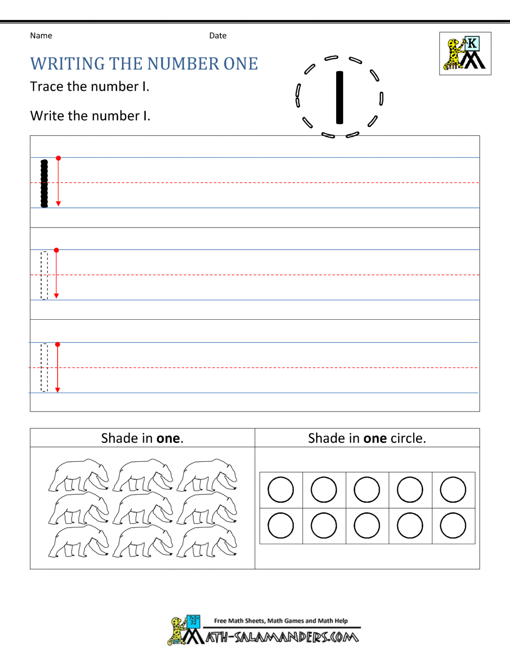 free printable math worksheets number names