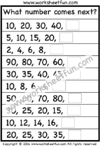 Pattern - Number Patterns / FREE Printable Worksheets - Worksheetfun