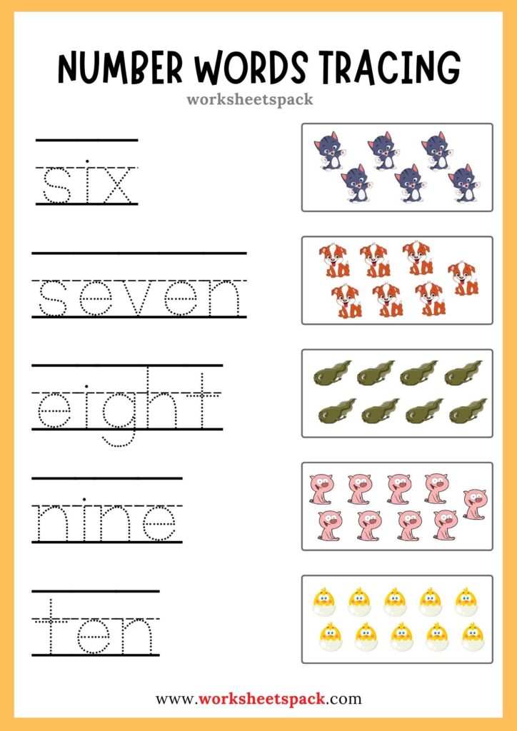 free printable math worksheets number words