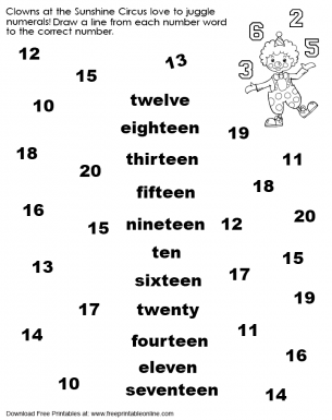Printable Number Word Worksheet - Free Printable Online