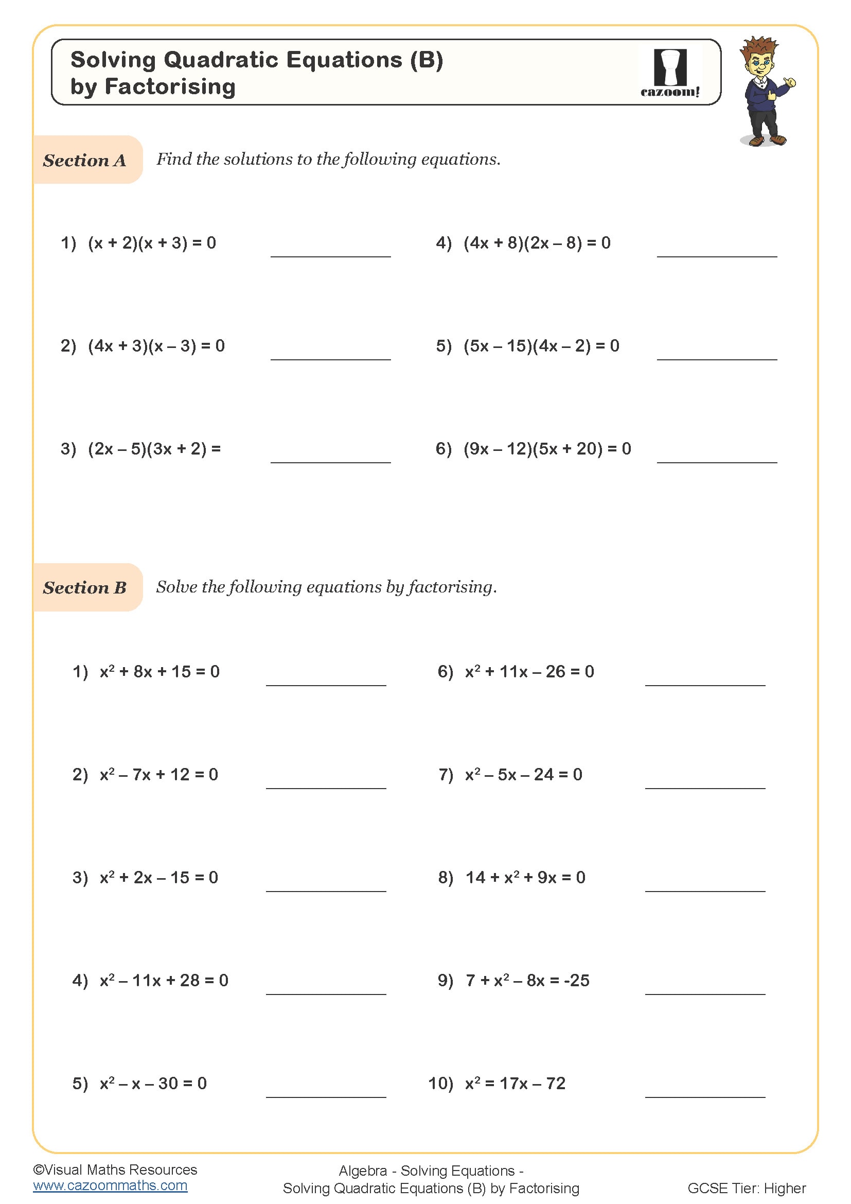 Year 10 Maths Worksheets | Printable PDF Worksheets