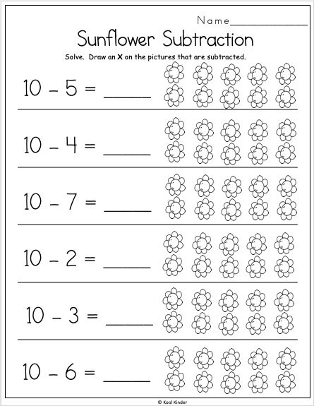 Free Fall Math Worksheet for Kindergarten - Subtraction | Made By ...