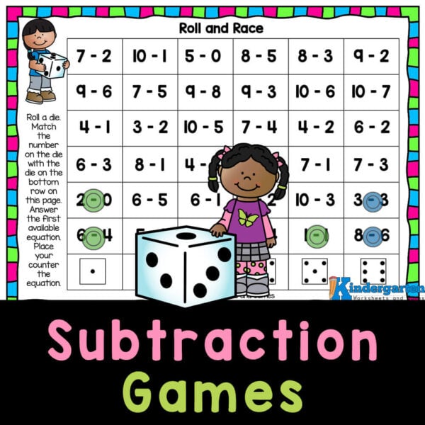 FREE Printable Subtraction Games for Kindergarten