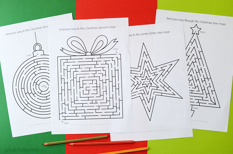 free printable mazes christmas
