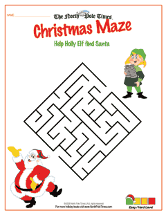 free printable mazes christmas