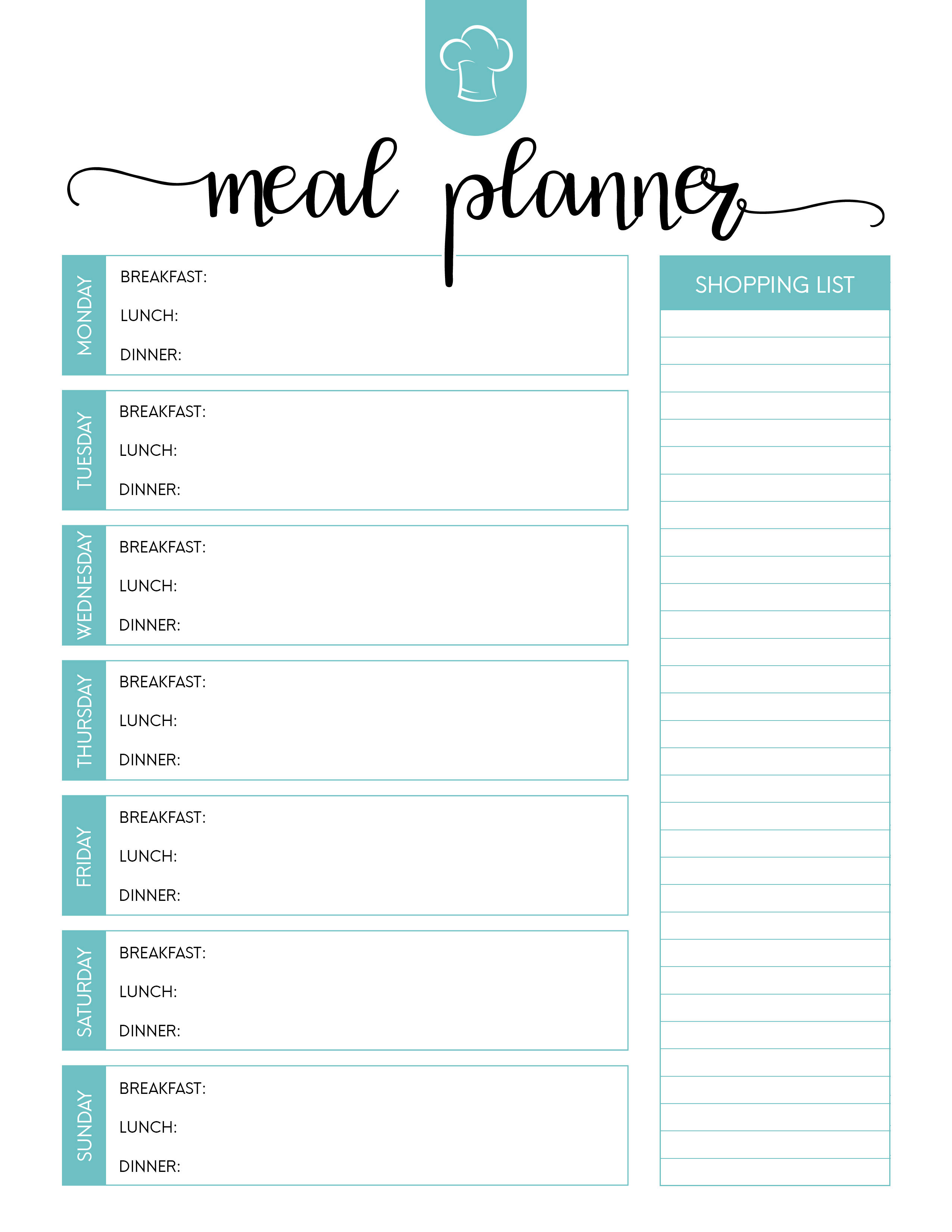 Free Printable Meal Planner Set - The Cottage Market