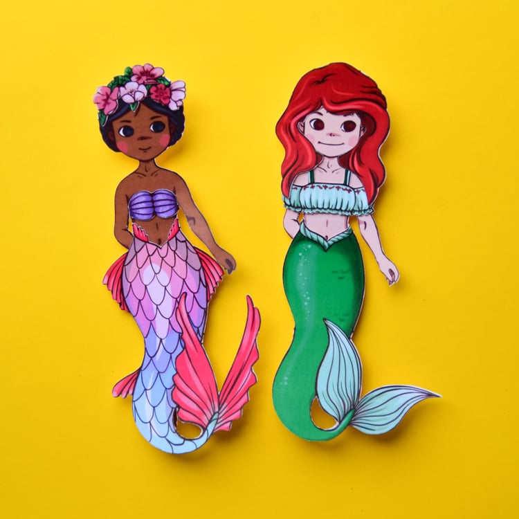 free printable mermaid paper dolls