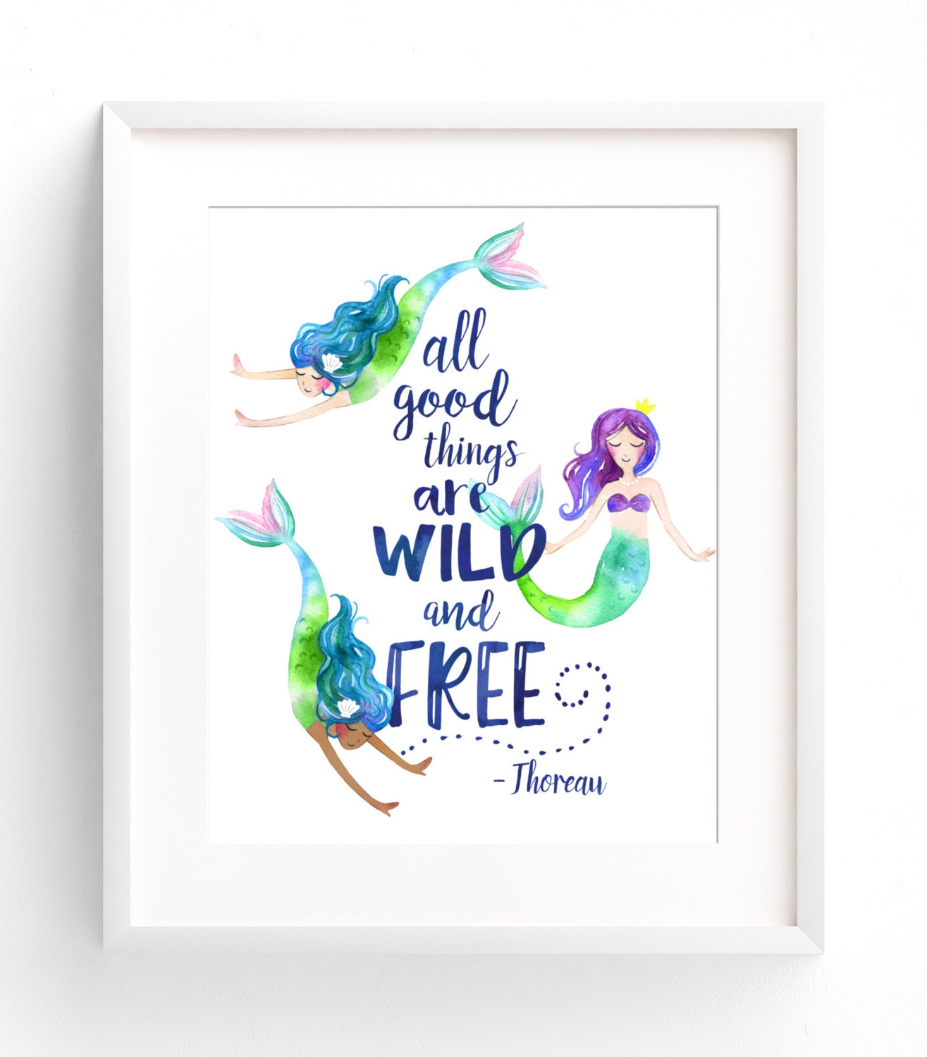 free printable mermaid wall art