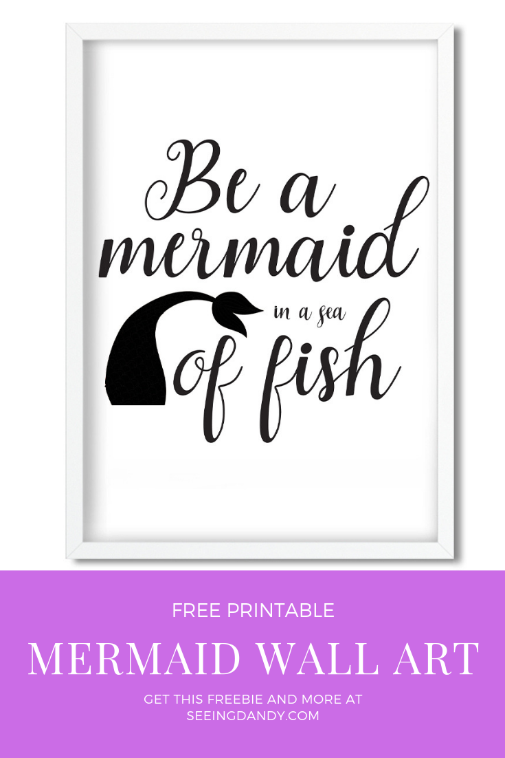 free printable mermaid wall art