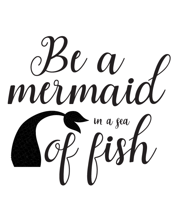 Free Printable Hand Lettered Mermaid Wall Art - Seeing Dandy Blog