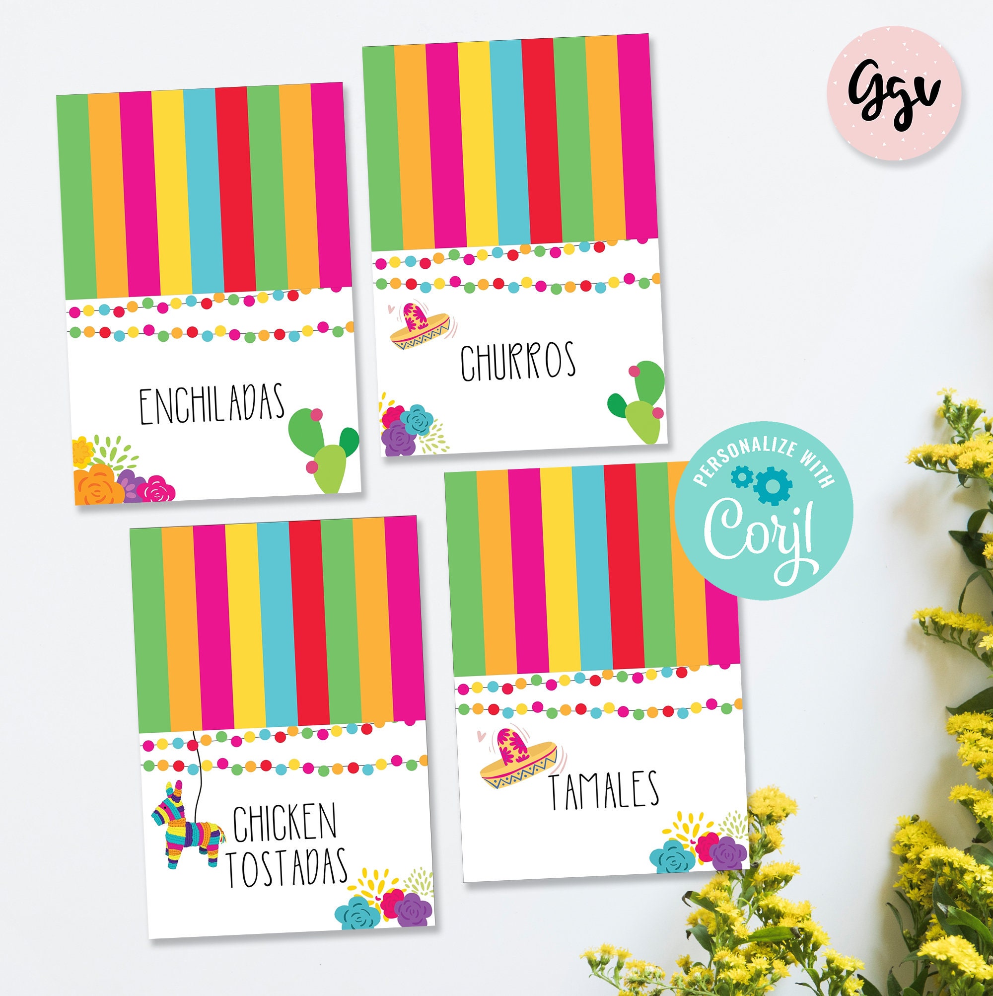 free printable mexican place cards