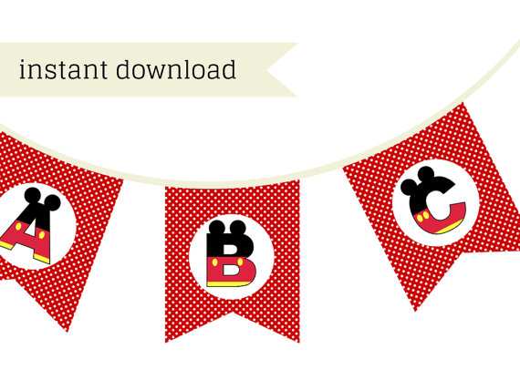 free printable mickey mouse happy birthday banner