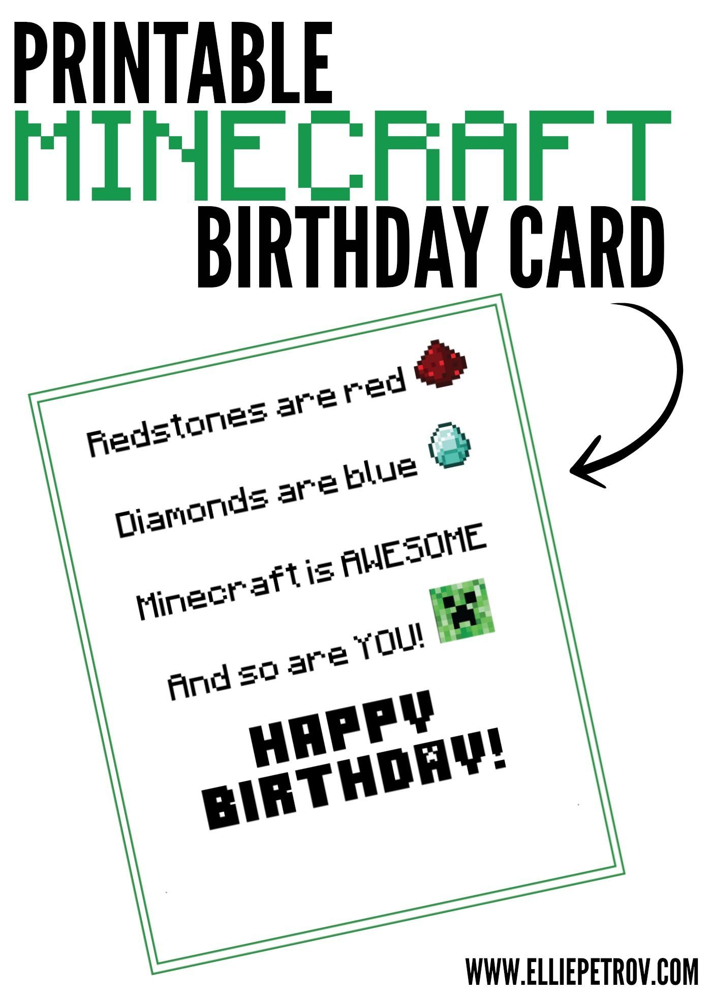 minecraft-birthday-cards-and-signs-worksheets-library for Free Printable Minecraft Birthday Card Minecraft birthday cards and signs - Worksheets Library for Free Printable Minecraft Birthday Card