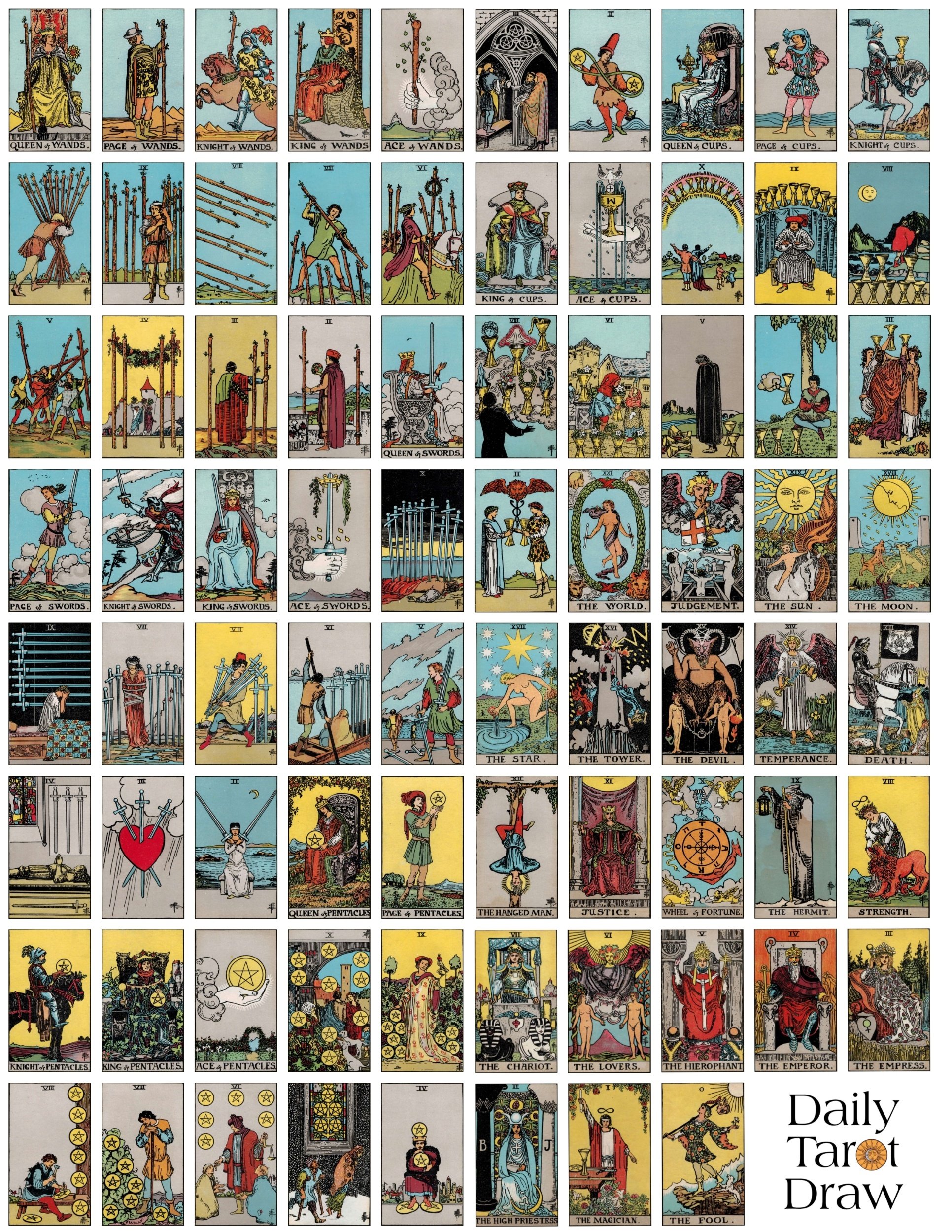 free printable mini tarot cards