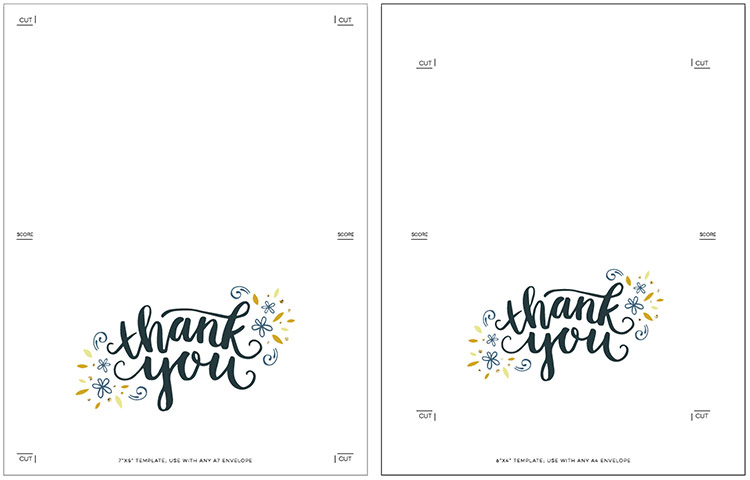 free printable mini thank you notes