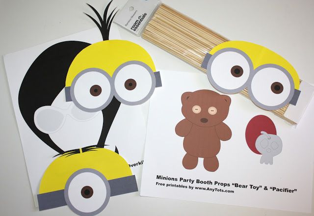 free printable minion photo booth props