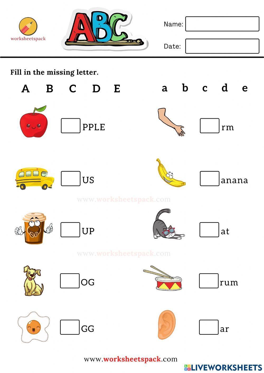 free printable missing alphabet worksheets