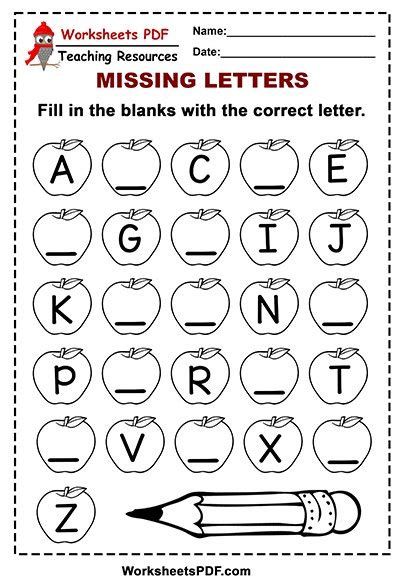 Missing Letter Worksheets Free Printable - Preschool 918
