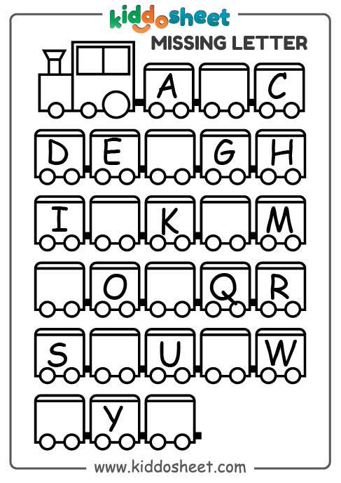 Missing Letter - Free Printable Worksheet Files - Kiddosheet
