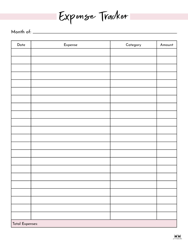 Expense Tracker Printables - 20 FREE Options | Printabulls