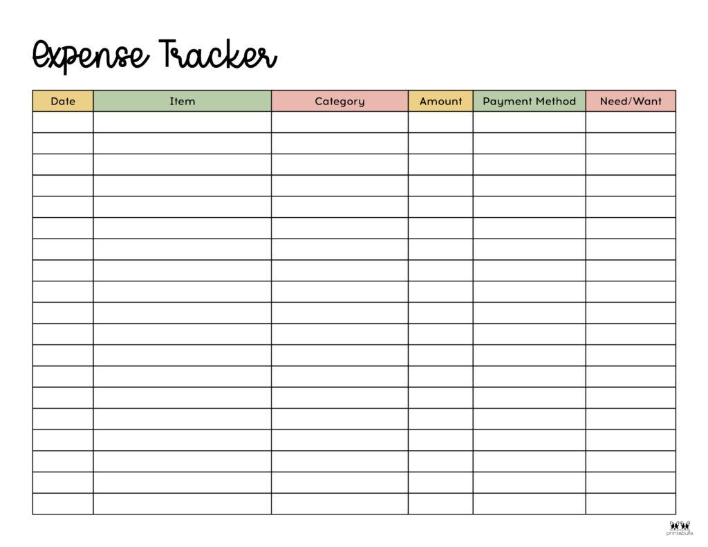 Expense Tracker Printables - 20 FREE Options | Printabulls