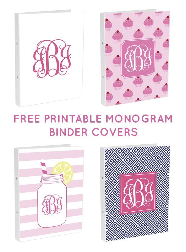 free printable monogram binder covers no download