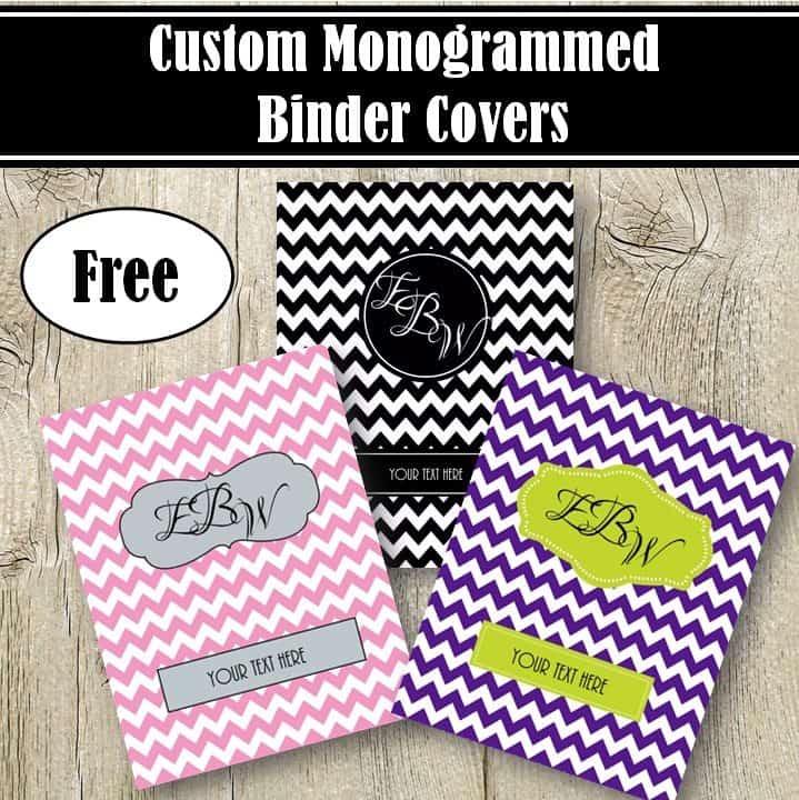 free printable monogram binder covers no download