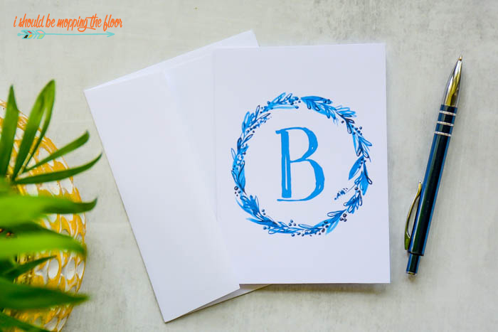 Free Printable Monogrammed Note Cards | i should be mopping the floor