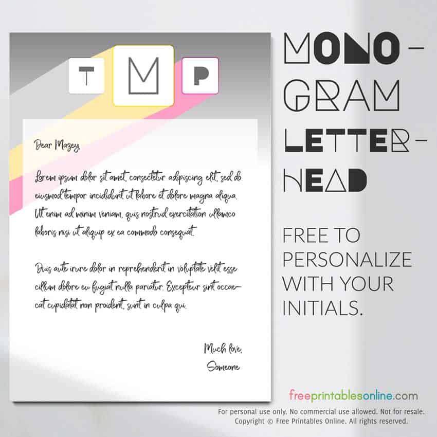 Free printable monogram stationery - Free Printables Online