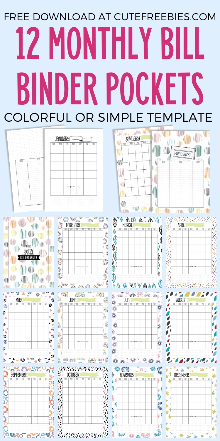 Free Printable Monthly Bill Organizer - Cute Freebies For You