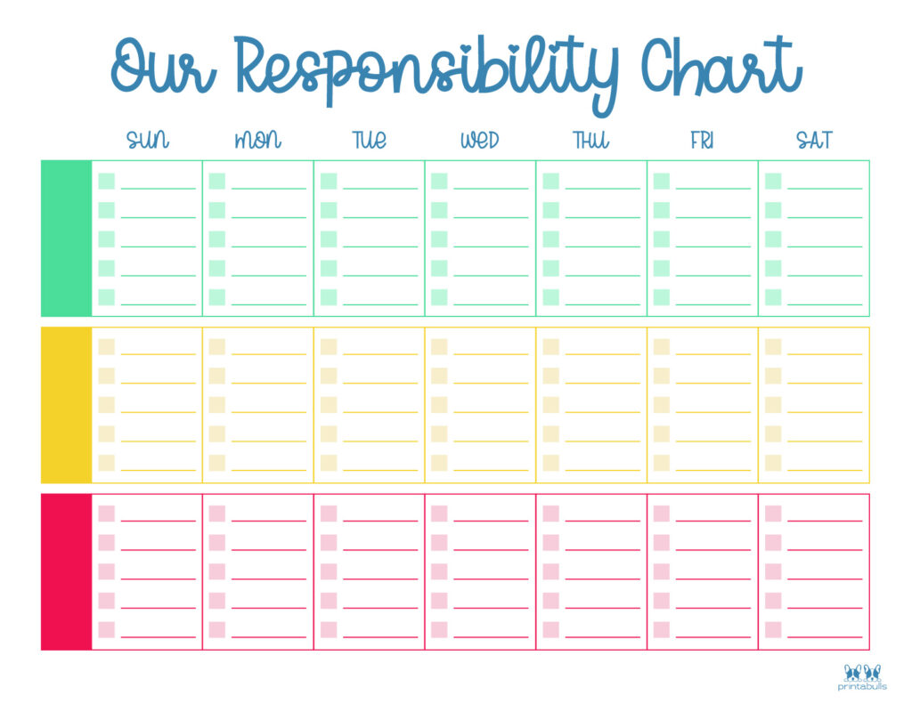 free printable monthly chore charts