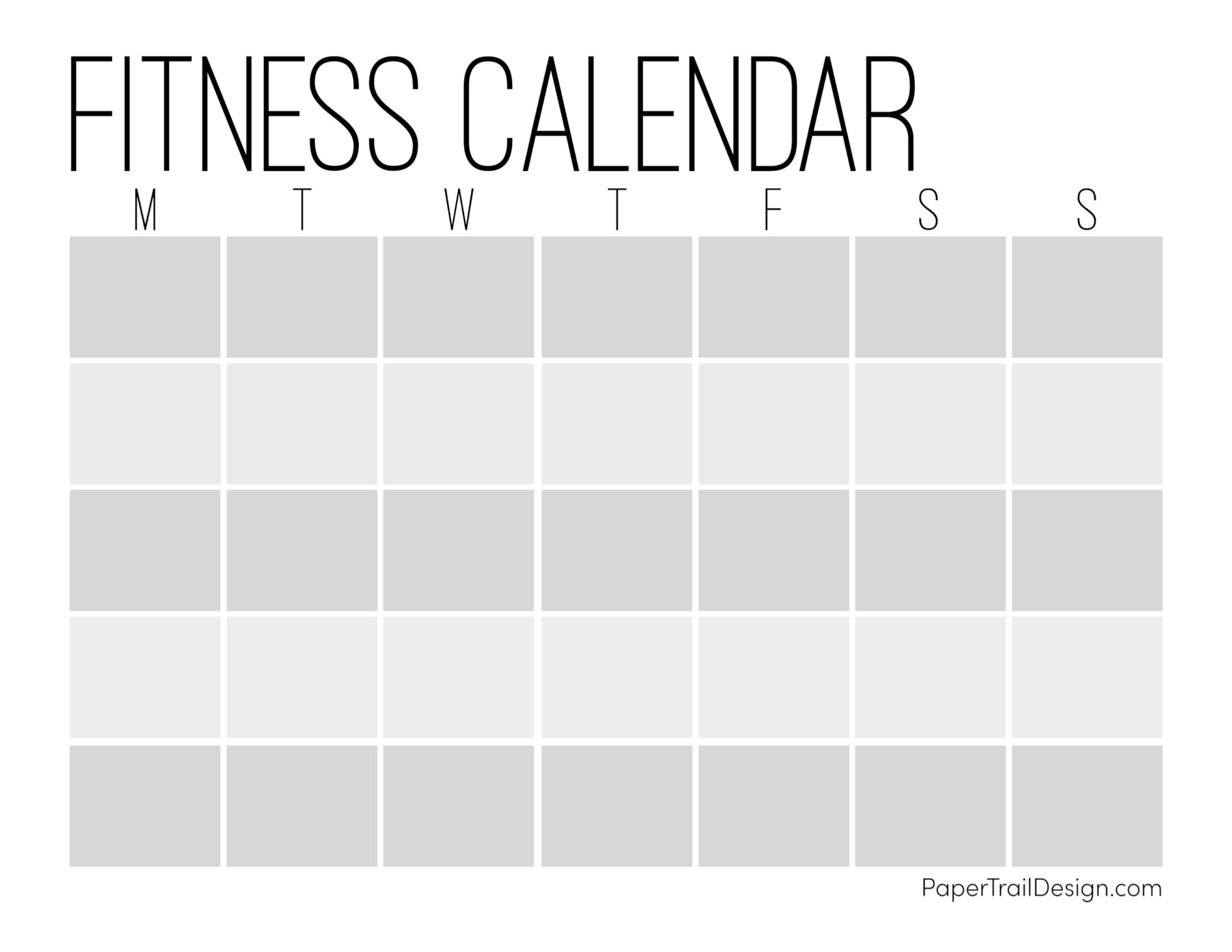 free printable monthly exercise log