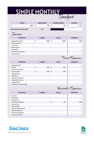 free printable monthly worksheet