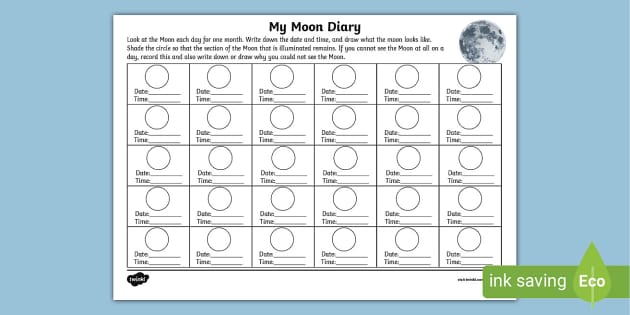 free printable moon journal