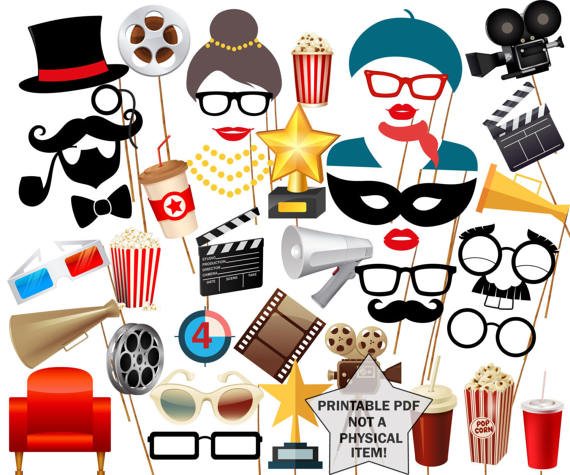 free printable movie photo booth props