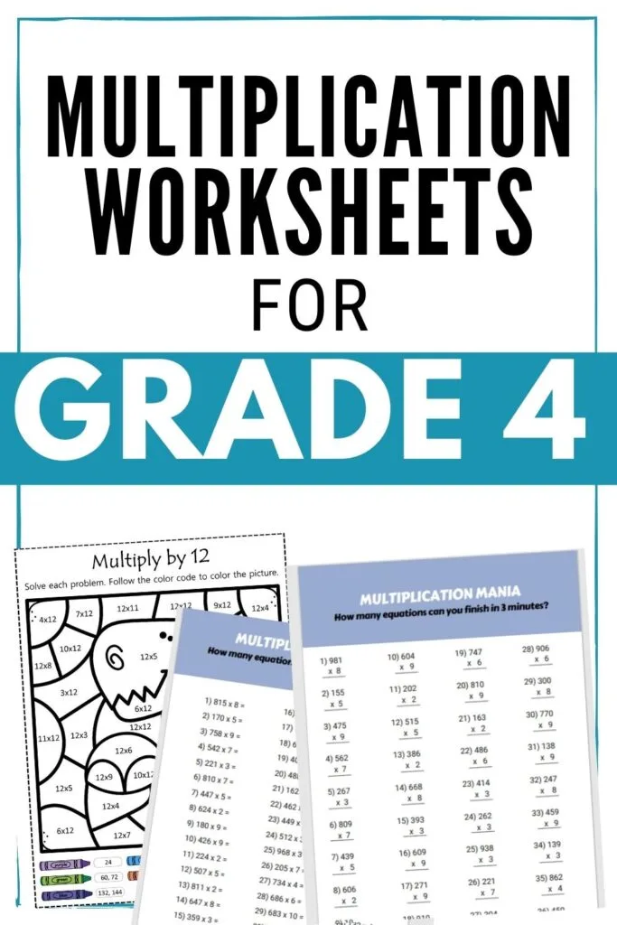Multiplication Worksheets For Grade 4 | Free Printable PDFs - Hess ...
