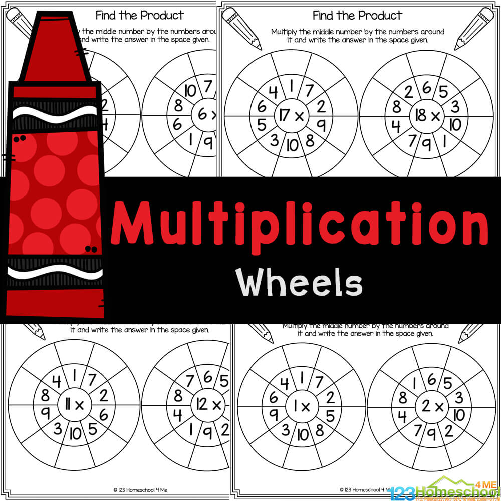 ✏️ FREE Printable Multiplication Wheels Worksheets Activity