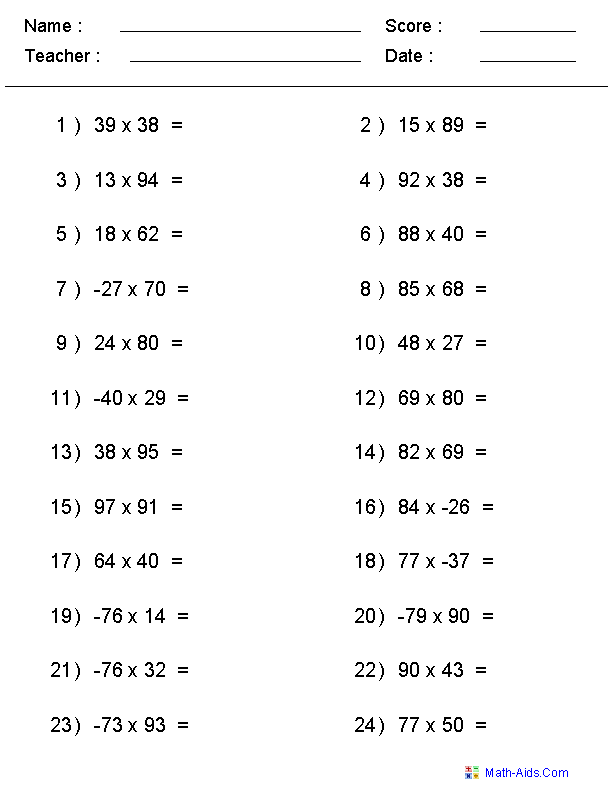 free printable multiplication worksheet 1