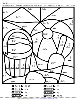 free printable multiplication worksheet 8s