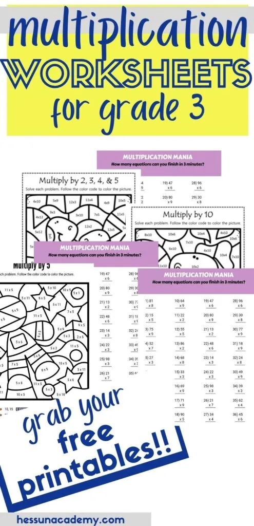 free printable multiplication worksheet grade 3 10 20