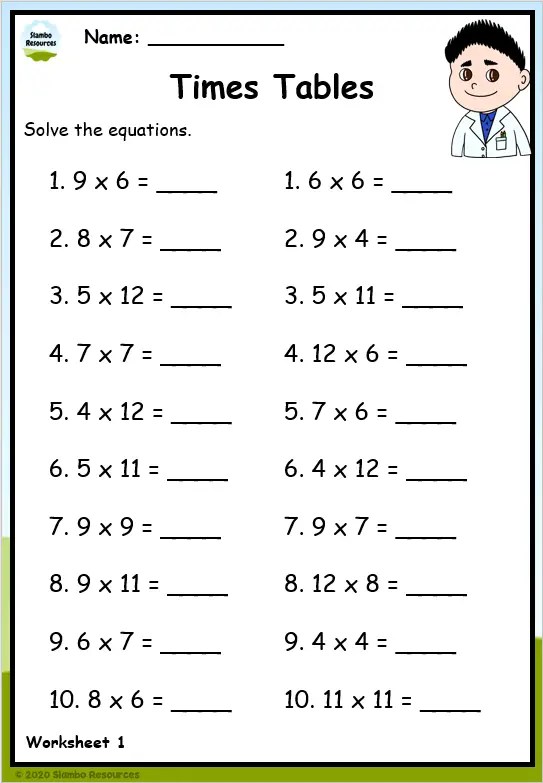 Grade 4 Multiplication Worksheets | Free Printables | Math Worksheets