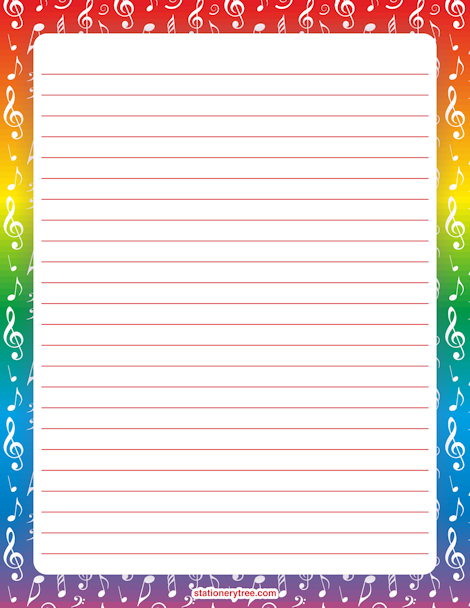 free printable music stationery