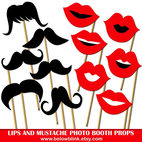 free printable mustache and lips photo booth props