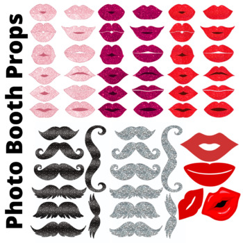 free printable mustache and lips photo booth props