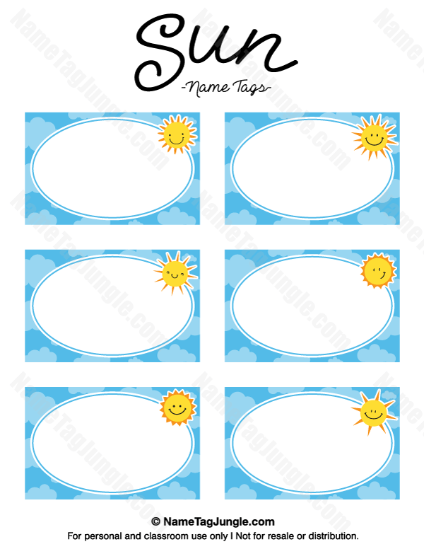Sun Name Tags