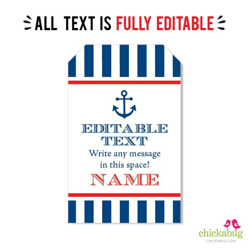 free printable nautical gift tags