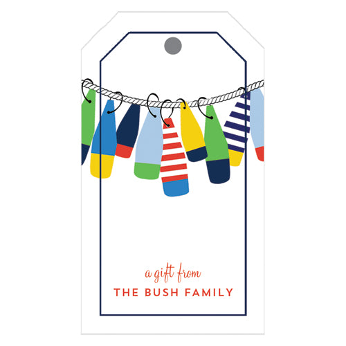 Nautical Buoy Personalized Gift Tags - WH Hostess Social Stationery